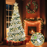 6Ft Pop Up Christmas Tree With Lights, Collapsible Artificial Christmas Tree With 8 Lighting Modes And Timer Remote, Easy Storage, Pre-Lit Xmas Tree For Home Office Apartment Party Holiday Decor