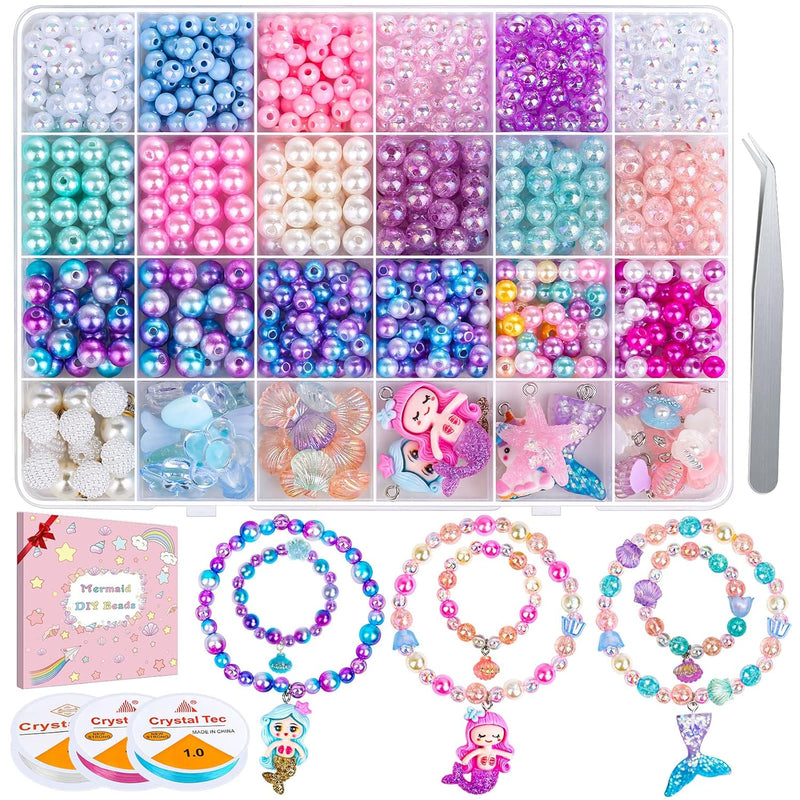 802Pcs Bracelet Making Kit For Girls Mermaid Beads For Jewelry Making