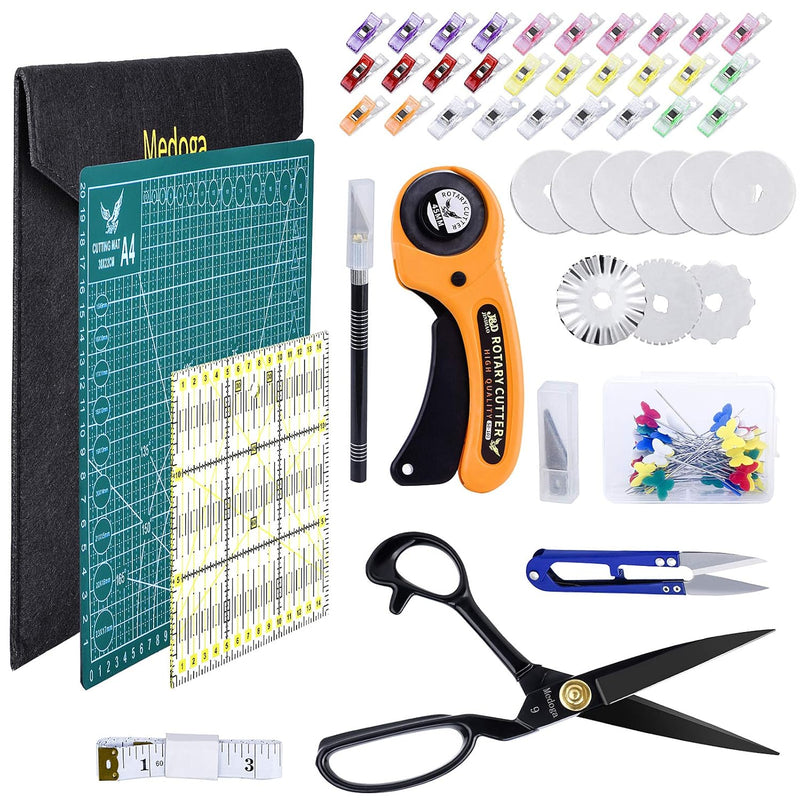 104Pcs Rotary Cutters, Rotary Cutter Set With Cutting Mat, Patchwork Ruler, Ca