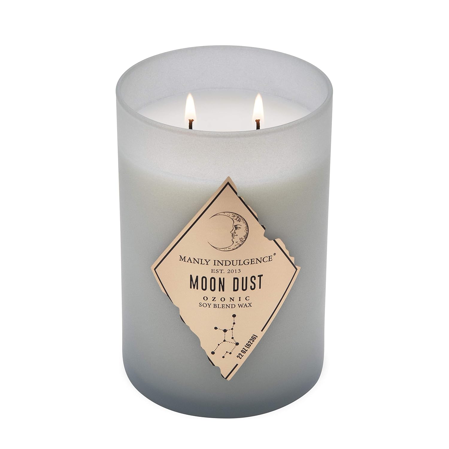 Moon Dust Scented Jar Candle, Rebel Collection, 2 Wick, Blue, 22 Oz - Up To 120 Hours Burn
