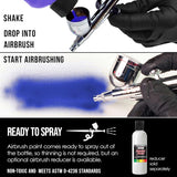 Opaque Deep Black Acrylic Special Effects Airbrush Paint - 8Oz Ready To Spray Air Brush Paint For Nails, Models, Fabric - Water-Based Air Brush Painting