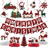 Buffalo Plaid Christmas Party Decorations Merry Christmas Banner Merry Christmas Decorations
