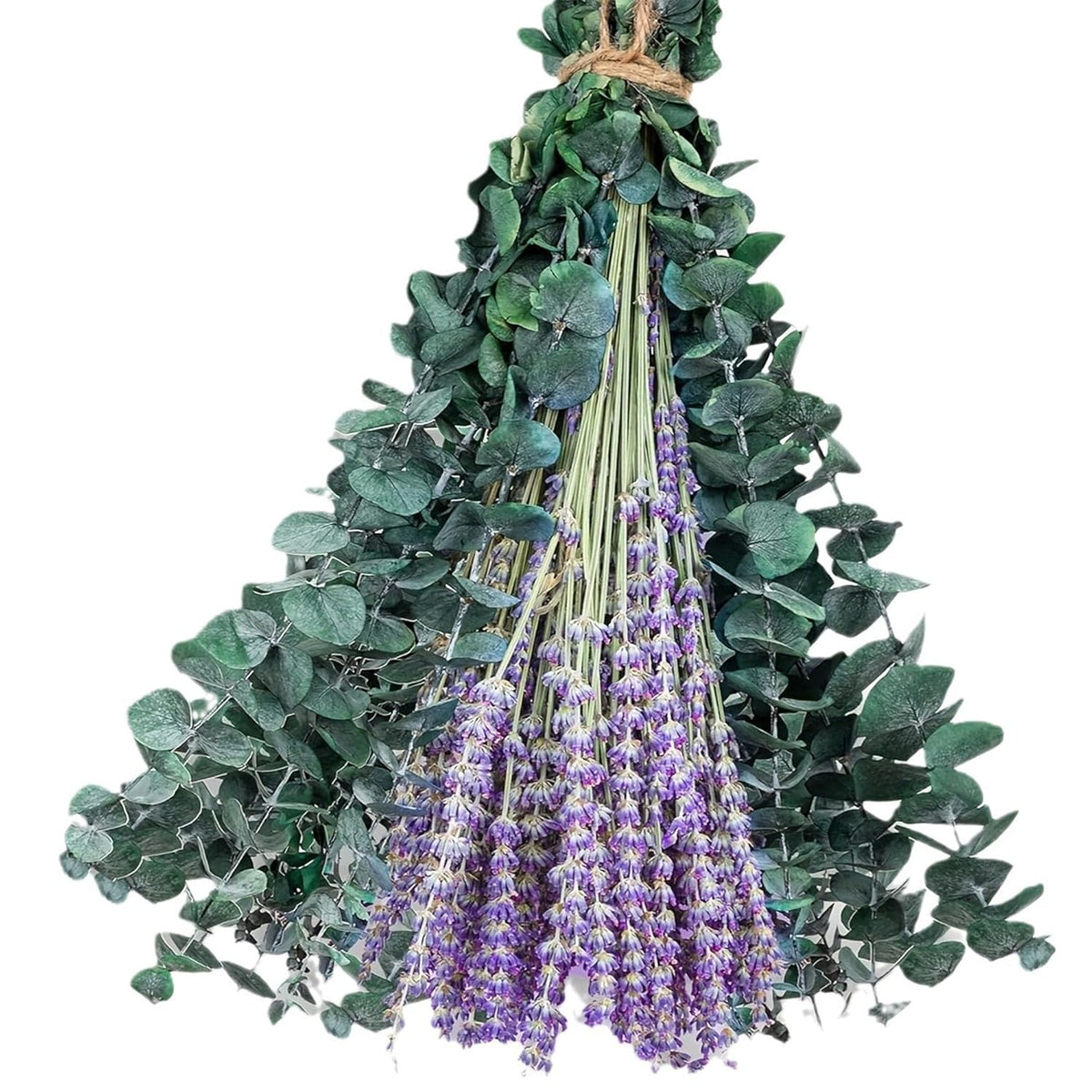 110 Pcs Mix Dried Eucalyptus Stems & Lavender Bundle For Shower, 17" Natural Real Preserved Eucalyptus Leaves Greenery, Lavender For Hanging Shower Plants, Flower Arrangements, Vase Decor