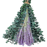 110 Pcs Mix Dried Eucalyptus Stems & Lavender Bundle For Shower, 17" Natural Real Preserved Eucalyptus Leaves Greenery, Lavender For Hanging Shower Plants, Flower Arrangements, Vase Decor