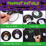 72 Pieces Halloween Gender Reveal Stickers Ghost Team Stickers With 1 Piece Halloween Gender Reveal Voting Game Poster Sign Kit For Party Decor Supplies