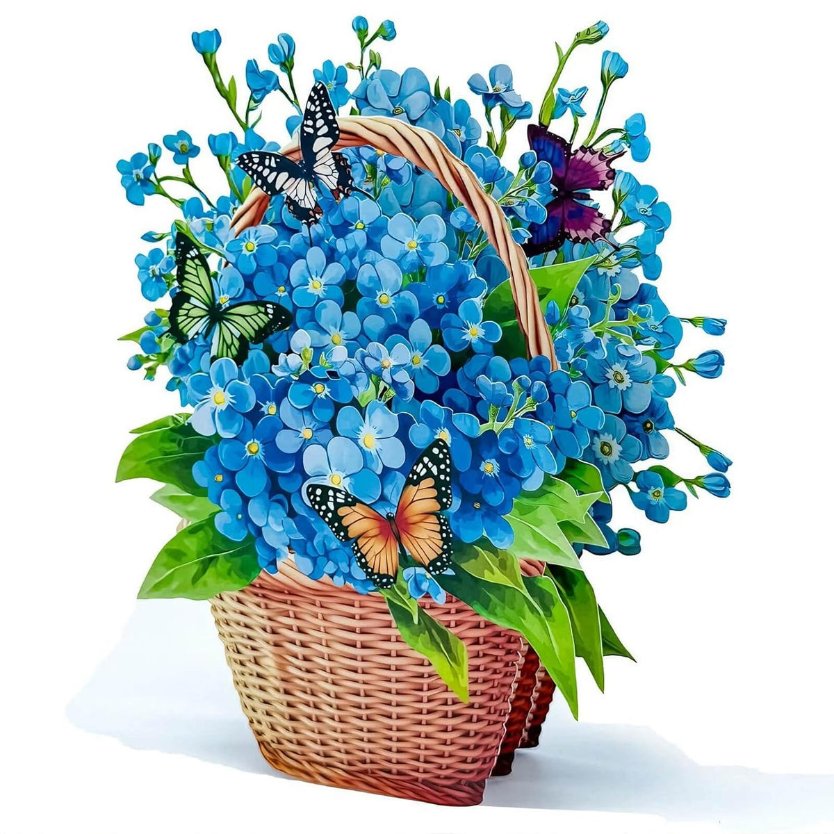 Pop Up Birthday Card,3D Greeting Cards,Get Well Card,Thank You Cards,Birthday Gift For Women Men Kids Mom Friend (Blue-Flower)