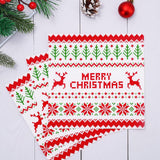 80 Pack Christmas Napkins 6.5 X 6.5 Inch Ugly Sweater Disposable Napkins Merry Christmas Dinner Napkins Red Green Holiday Paper Napkins For Xmas Winter Birthday Supplies Party Decoration