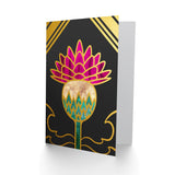 Gold Edge Scottish Thistle Flower Illustration Scotland Greetings Card