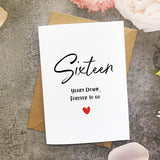 16Th Anniversary Card,Sixteen Years Down Forever To Go, Romantic Valentines Day Wedding Card For Husband Wife