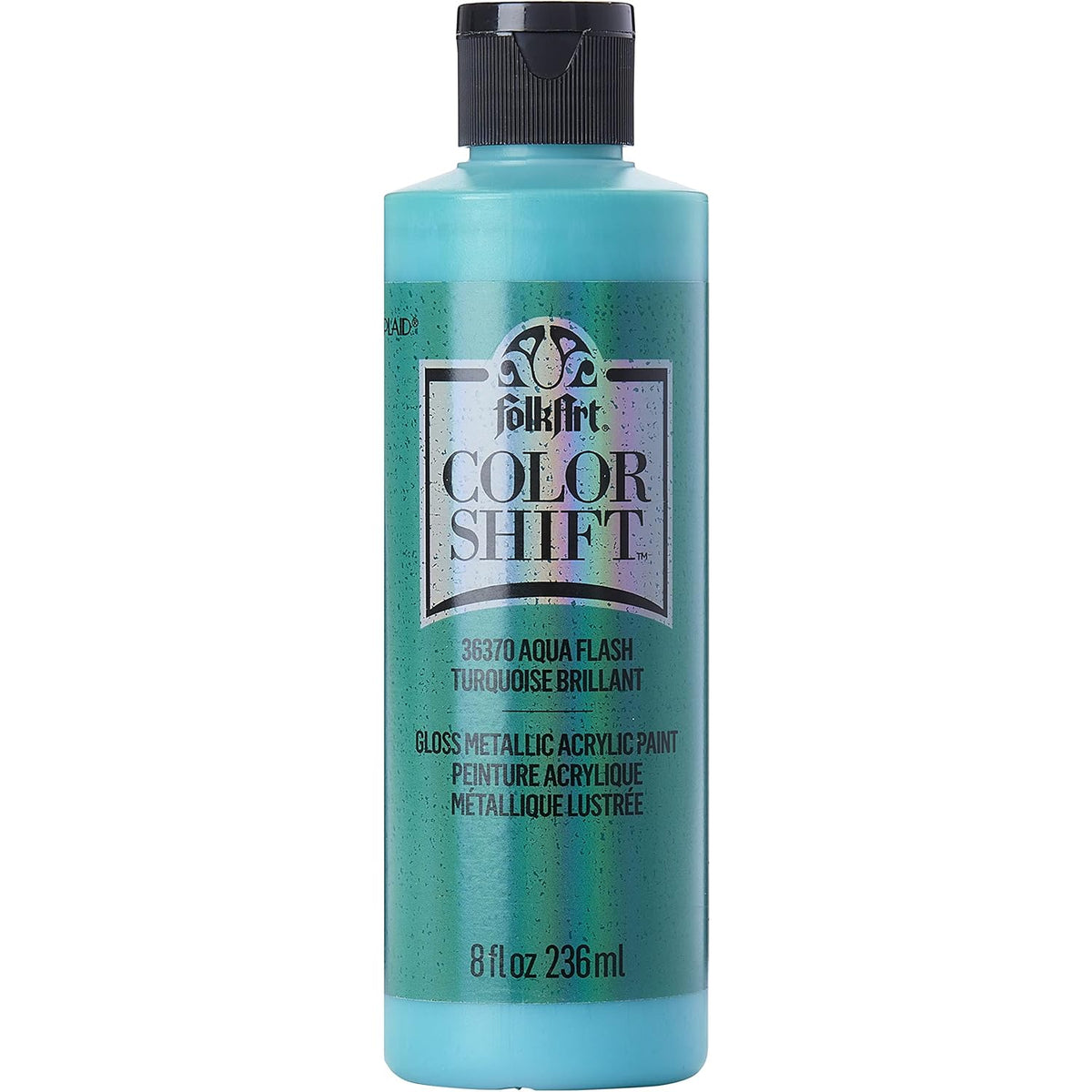 FolkArt Color Shift Acrylic Craft Paint, Aqua Flash 8 fl oz Premium Metallic Finish Paint, Perfect For Easy To Apply DIY Arts And Crafts, 36370