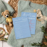 Baby Shower Feud Game Kit - Minimalism Blue - 30 Fill In Game Cards & 1 Answer Card For Baby Shower, Gender Reveal Party Favor, Decorations & Supplies - C06