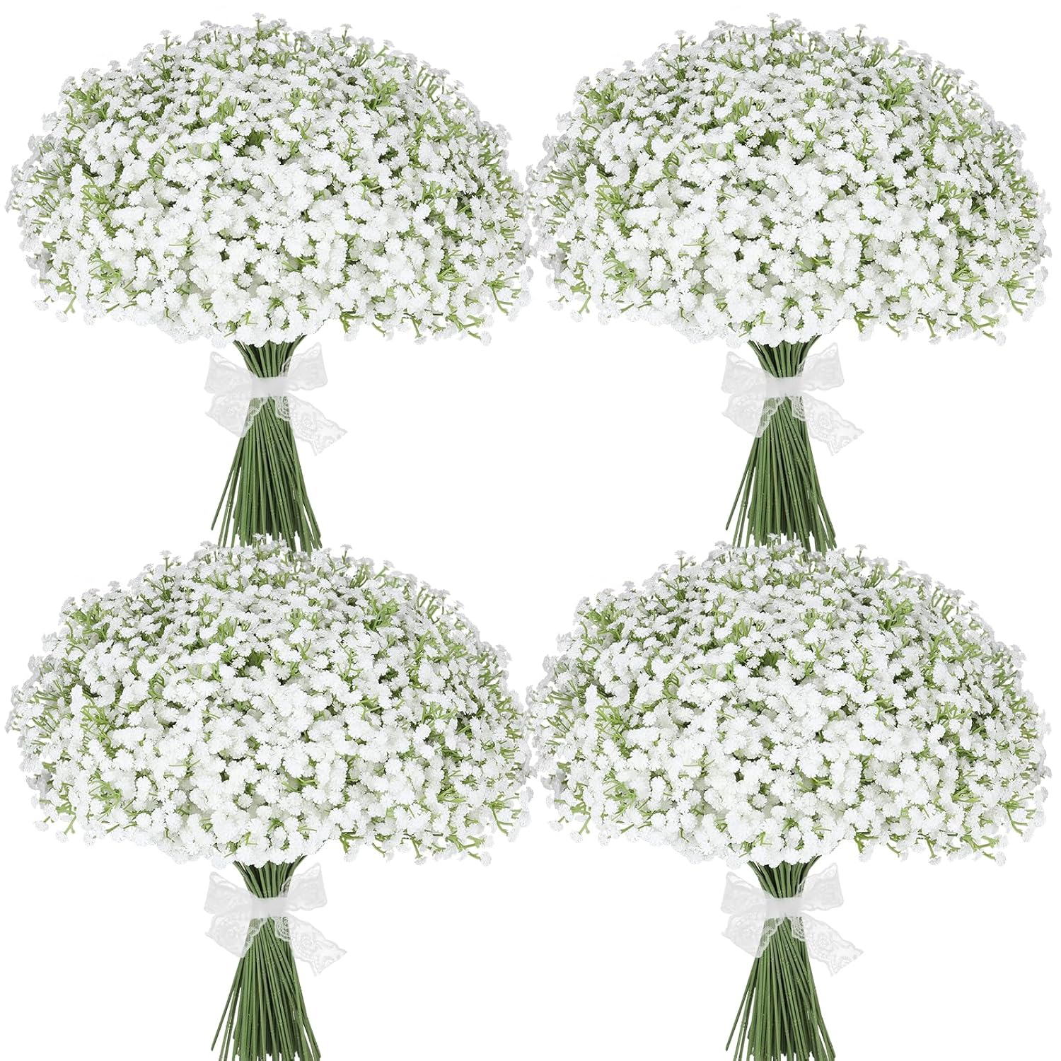 30 Pcs Babys Breath Artificial Flowers, 17.7" Real Touch White Gypsophila Bouquet, Fake Baby Breath Bulk For Wedding Centerpieces, Party, Diy Floral