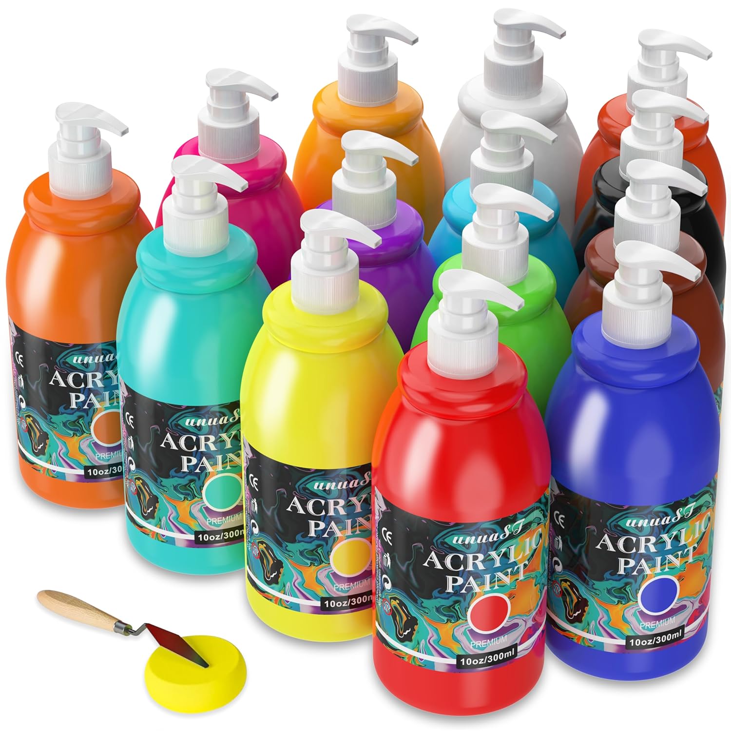 Acrylic Paint Sets For Adults, 14 Colors Large Bulk Acrylic Paints Kits ...