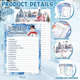 27 Pcs Winter Party Games Merry Christmas Games For Families Holiday Paper Game Cards Double Sided Printed Xmas Word Scramble Guessing Card Adult Family Large Groups Activity Supplies With Answer Key