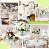 50 Pcs White Roses Artificial Flowers Bulk, White Flower Fake Velvet Silk Rose , Realistic Faux Artificial Roses With Stems Fake White Flower For Wedding, Bouquets ,Ceremony,Bridal Shower,Party