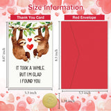 Funny Valentines Day Card For Him Her, Romantic Sloth Love Card For Husband Wife Boyfriend Girlfriend, It Took A While Valentines Day Cards