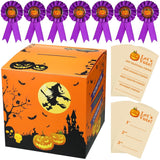 58 Pcs Halloween Pumpkin Carving Contest Awards Kit Including Halloween Ballot Box 50 Voting Cards 7 Pumpkin Carving Prize Award Ribbons For Game Party Decoration