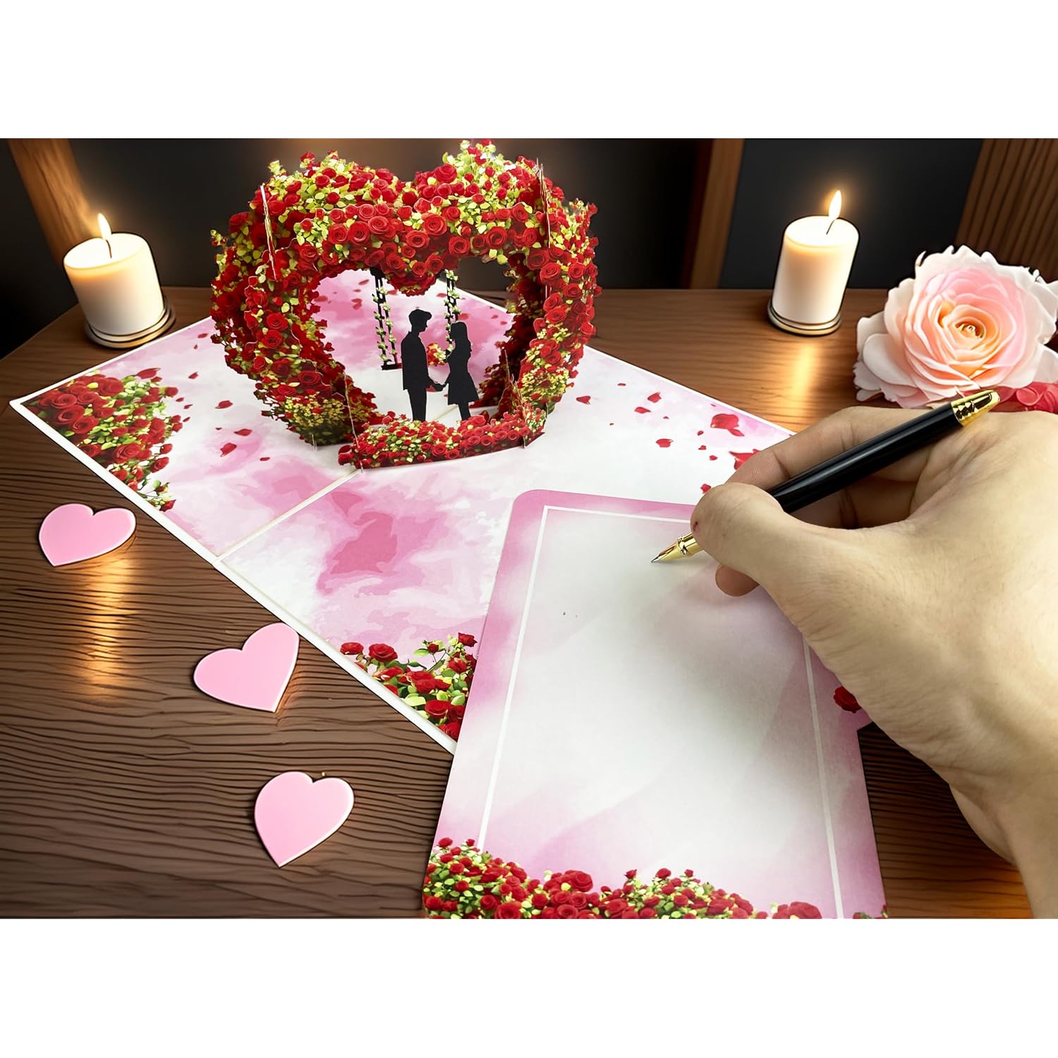 Pop-Up 3D Valentine'S Day Card, Love Tree Hearts Greeting Card For Anniversary, Wedding, Engagement - 8" X 6" Cover With Message Note & Envelope - For Wife, Husband, Couple, Girlfriend, Her, Him