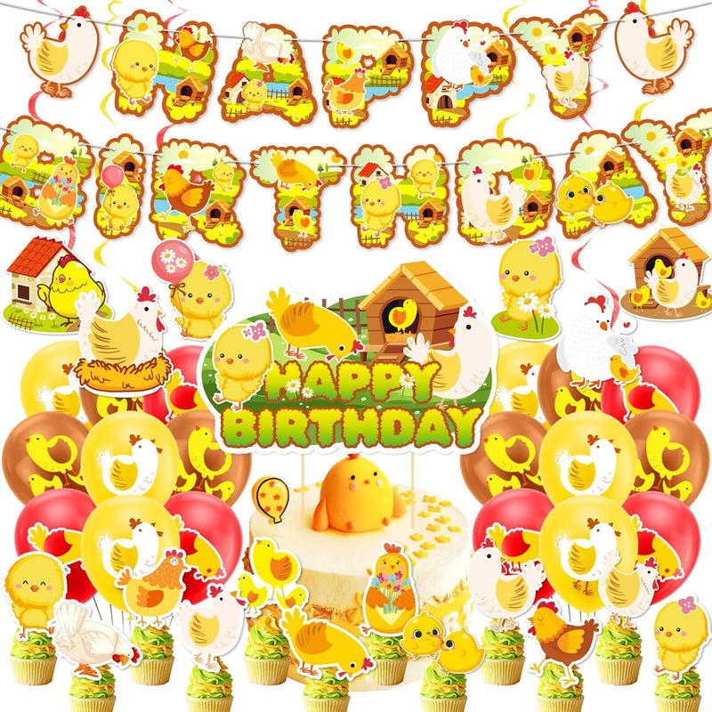 Chicken Party Decorations Chicken Farm Birthday Party Supplies Include