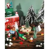 Merry Christmas Cake Decorations - 19 Piece Set With Cake Toppers, Christmas Tree, Santa Gifts, Birthday Party Supplies