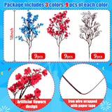 27Pcs 4Th/Fourth Of July Decorations Artificial Flowers Red White Blue Patriotic Picks Berry Stems Memorial Independent Labor Day Decor For Home Vase Table Centerpieces