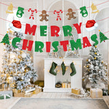 Merry Christmas Banner Indoor Christmas Wall Decor, Christmas Fireplace Banner For Christmas Party Decorations, Red And Green Merry Christmas Signs Backdrop For Xmas Holiday Mantle Fireplace Home Decor