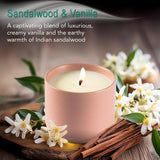 - The Growing Candle, Sandalwood & Vanilla Scented, 8Oz Ceramic Pot, Aromatherapy Candles For Home, 100% Soy, Adelyn