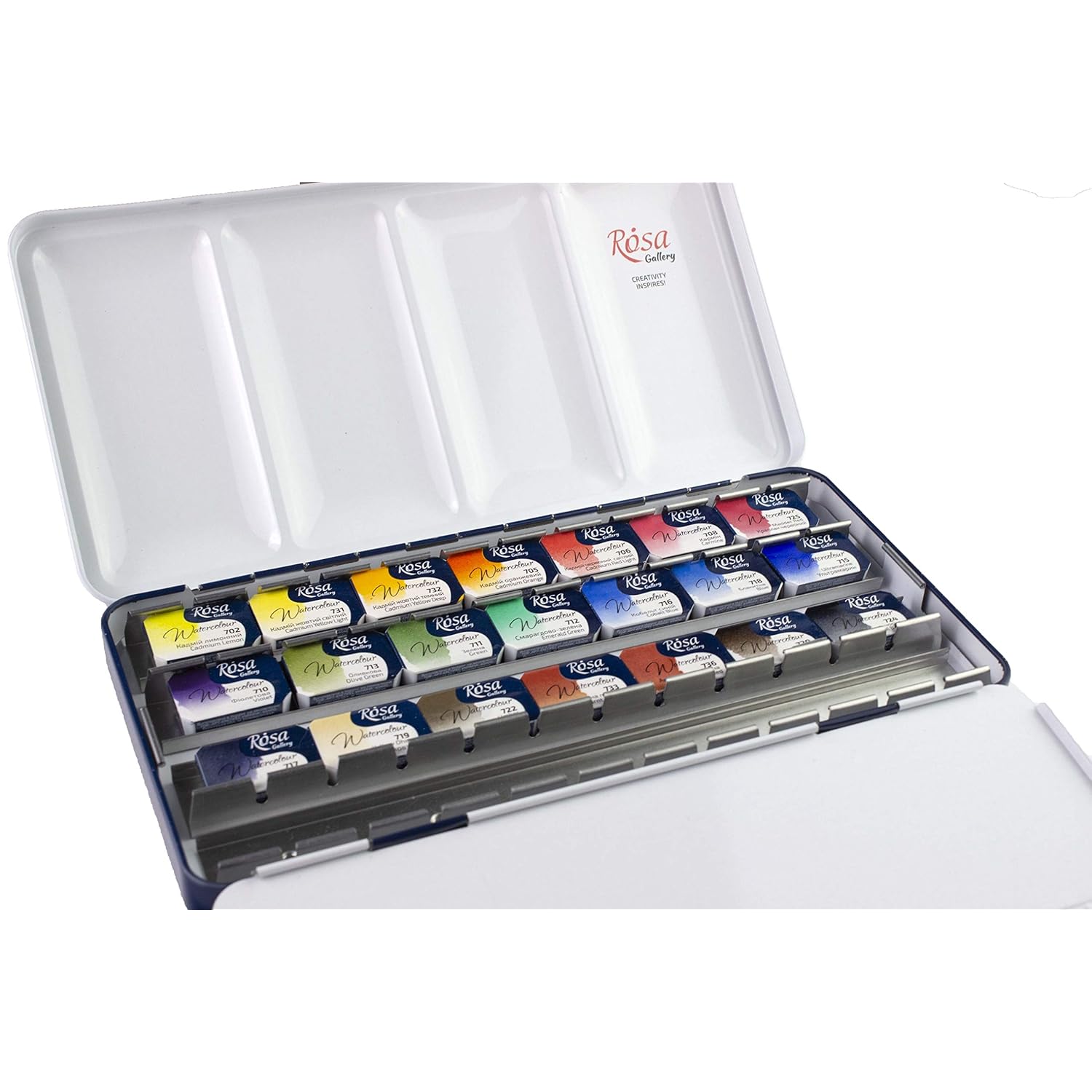 Professional Watercolor Paint Set, Made In Ukraine, 21 Water Colors Of 2.5 Ml, High Lightfastness Paints Kit For Artists, Adult, Lightweight And Portable Metal Case