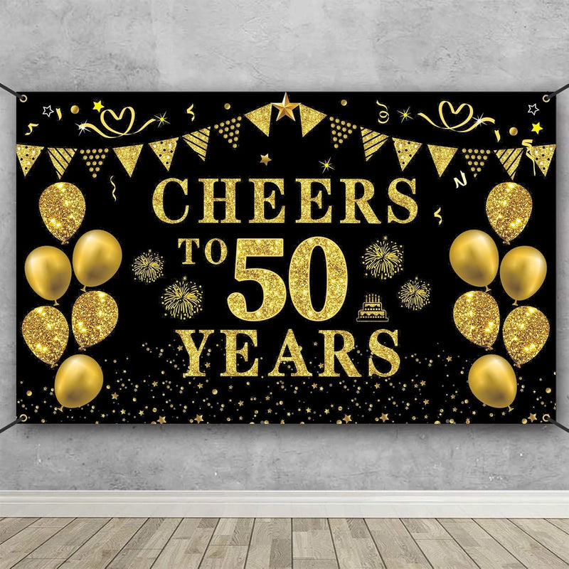 50Th Birthday/Anniversary/Wedding Decorations For Women Men, Cheers To