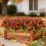 6Pcs Outdoor Artificial Plants Uv Resistant Fake Flowers Plastic Plants Morning Glory Greenery Shrubs For Outside Home Garden Patio Window Box Summer Fall Décor Red