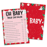 Baby Shower Game Cards, True Or False Game, Christmas Party Cards For Gender Neutral Boys Or Girls, Set Of 30 Cards(Chris003)