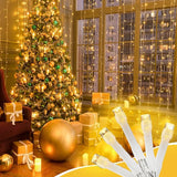70FT Warm White LED String Lights Outdoor Waterproof Connectable Transparent Wire Christmas Tree Lights for Indoor Outdoor Holiday Party Decor