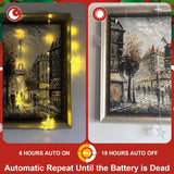 Christmas Window Lights With 3 Pcs Xmas Cards, 76Leds 9 Stars Curtain Lights Battery Operated With Timer & 8 Mode, Ip65