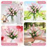 18.9 "Large Pink Simulation Tulip Artificial Flowers, 30-Pack. Perfect For Spring Weddings, Valentine'S Day, Easter, Mother'S Day, And Elegant Home And Table Vase Arrangements.