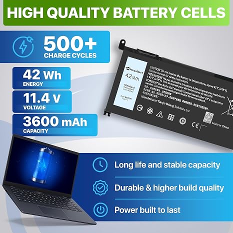 Dell Inspiron 15 WDX0R 42Wh Replacement Laptop Battery 5570 5579