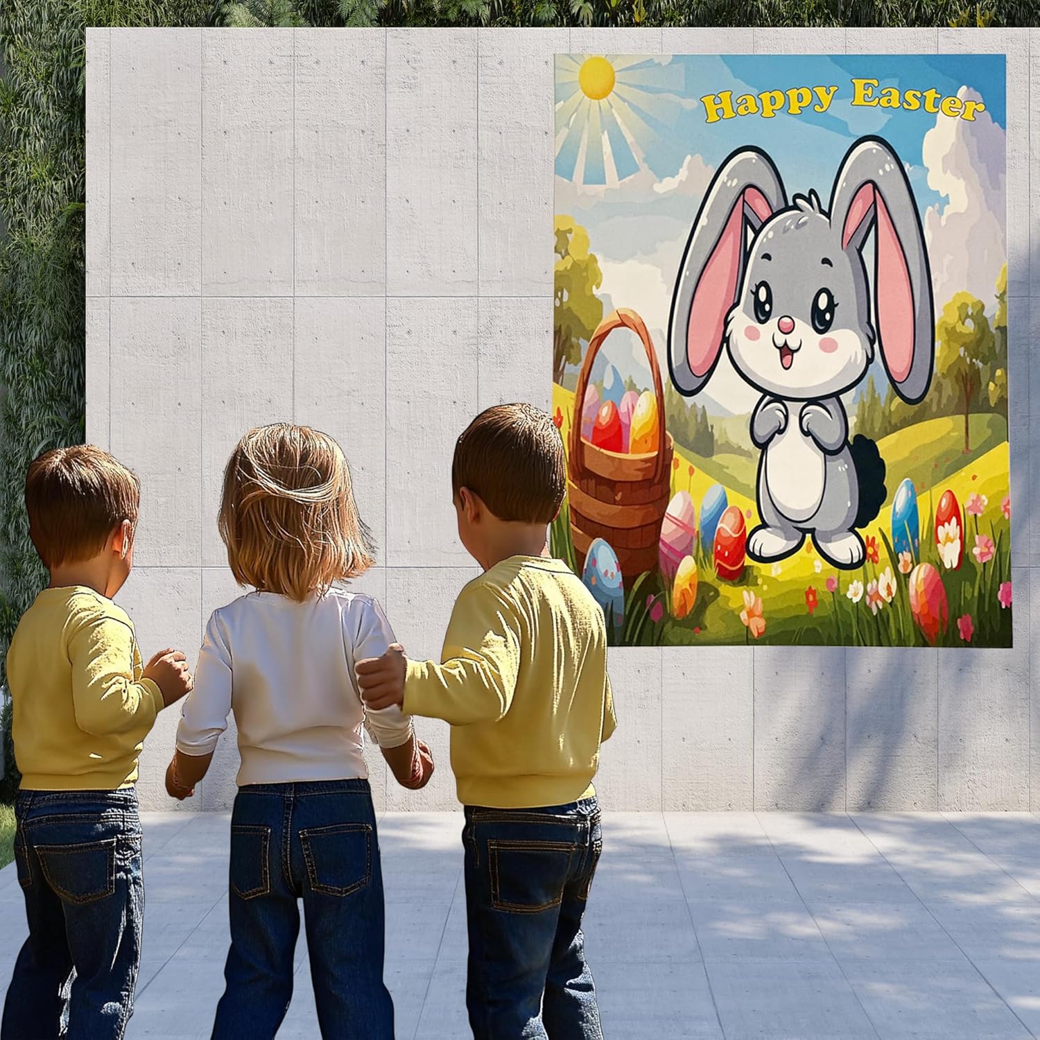 Easter Party Game, Pin The Tail On The Bunny, Sticker Tails For Bunny Game, Holiday Activity, Blindfold Included, Fun Easter Game, All Ages Game For Easter, 24 Sticker Tails