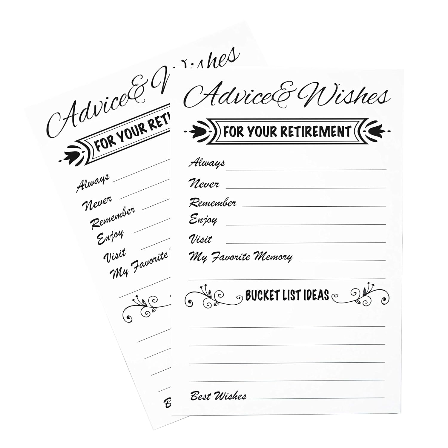 Advice And Wishes Card For Retirement Party Happy Retiree Celebration Gift Sharing Well Wishes And Memories Happy Retirement Wishes Card Pack Of 50 (White)