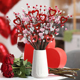 Valentine'S Day Decor, 20 Pack Heart Berry Stems Valentines Day Decorations For Tree, Artificial Flowers Valentine Picks For Wreath, Valentine'S Day Gifts, Valentines House Decorations