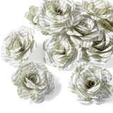 12 Pcs Handmade Rose Paper Flowers, Made From English Book Pages Literary Gifts For Book Lovers' Anniversaries, Birthdays, Weddings, And Various Party Gifts (3 Inches,Beige Color)
