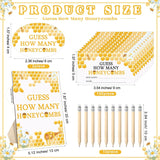 114 Pcs Bee Baby Shower Games Guess How Many Honeycombs Wooden Guessing Game Sign 100 Guessing Cards 10 Pencils 2 Stickers 1 Bottle For Guests Baby Shower Gender Reveal Party, No Honeycombs