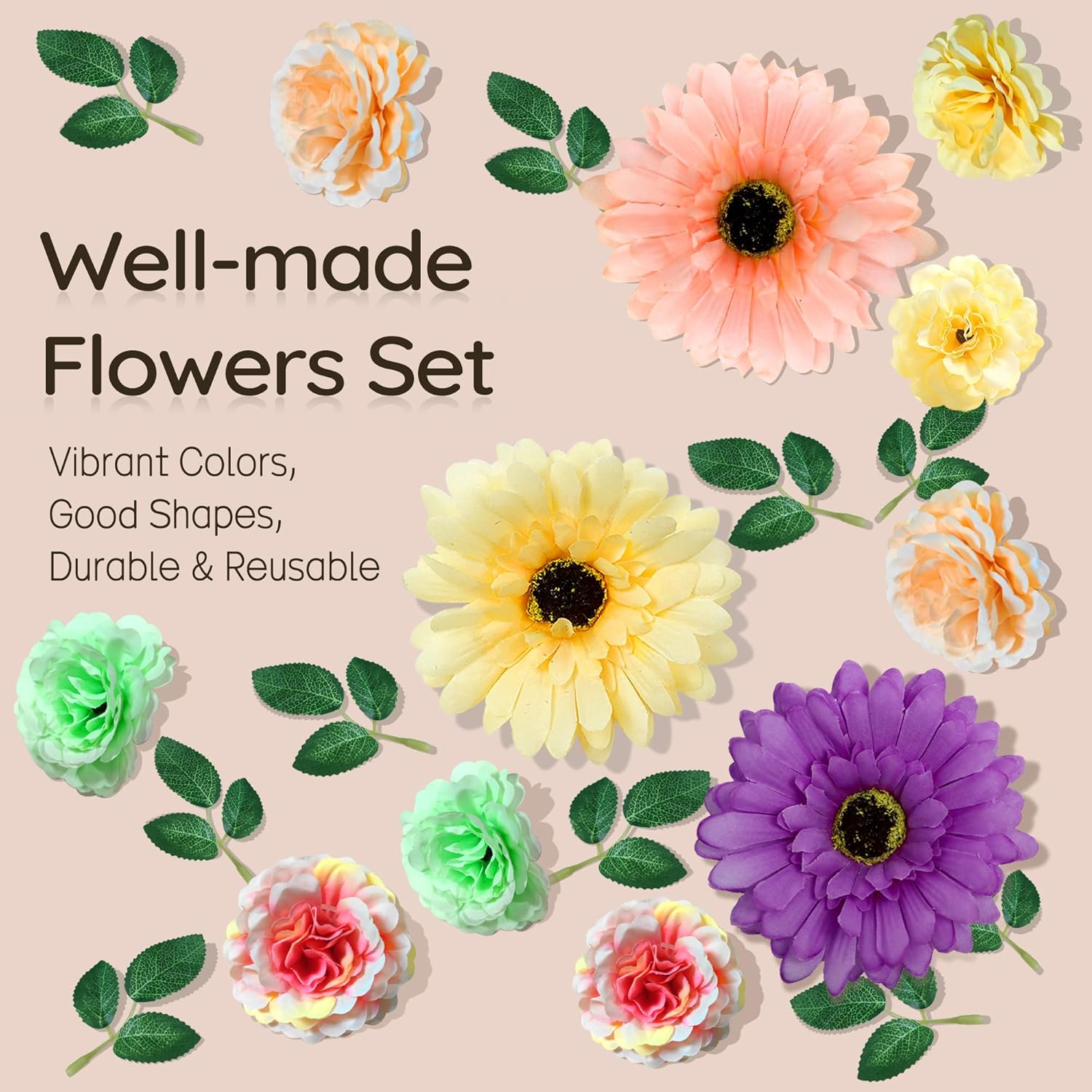 Artificial Flowers Bulk, Small Fake Flowers 21Pcs Set, Silk Flowers For Home Decor Indoor/Diy Crafts/Ice Molds Decoration (Ice Mold Not Included)