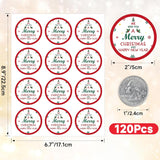 Christmas Gift Stickers - 120Pcs 2Inch Merry Christmas And Happy New Year Stickers Self Adhesive Holly Envelope Seal Label Sticker Xmas Gift Sticker Happy Holidays Label For Card Present Decor