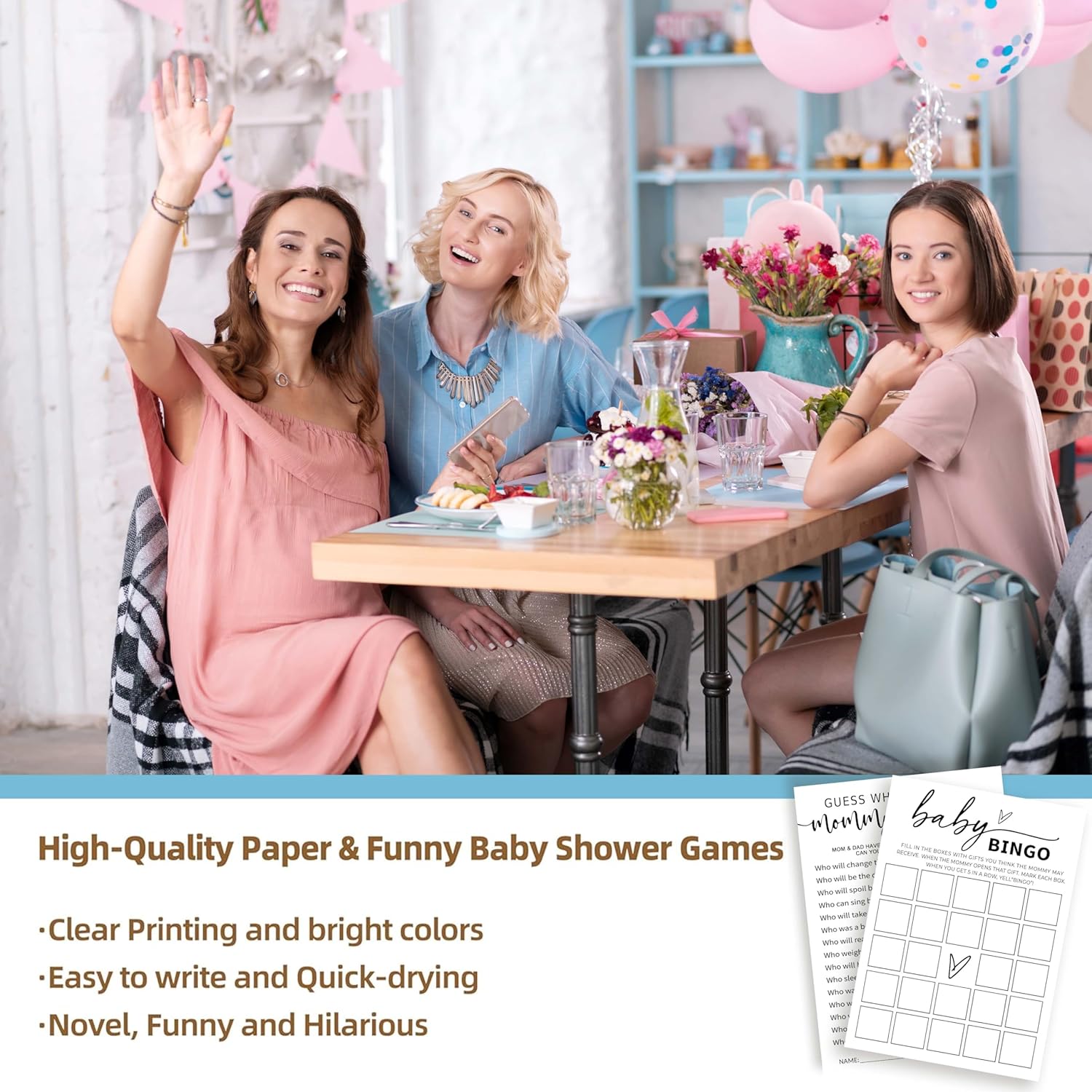 Baby Shower Games, 5" X 7" Guess Who Mommy Or Daddy Baby Shower Game Cards For Boy Or Girl, Gender Reveal Party Decorations Supplies - B02