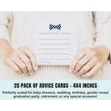 Bow Tie Advice Cards (25 Pack) Fun Baby Shower Game - Best Wishes For New Parents - Unique Advice Guest Book Alternative For Graduations, Birthdays & Time Capsules - 4X4 Cards