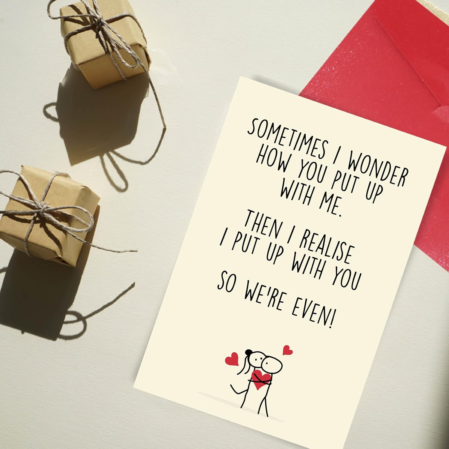 Romantic Valentines Day Card With Envelope - Anniversary Card - Funny Cards For Him And Her - Hilarious Gifts For Girlfriend Boyfriend Wife Husband