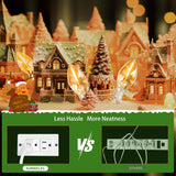 Christmas Village Lights, 10.5Ft Accessory Cord With 5 Led Light Bulb, Blow Mold Replacement Lights With Switch, C7 Ligh