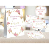 How Many Kisses Bridal Shower Game, Butterfly Bridal Shower Sign And 50 Cards, Bridal Games For Showers, Engagement Party Games, Wedding Shower Decor, Bridal Shower Gifts For Couples,2