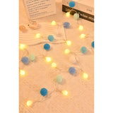 6.56Ft 20 Led 3Aa Battery Powered Globe Lights With Pom-Poms Fairy Light For Bedroom, Valentine'S Day, Wedding, Party, C