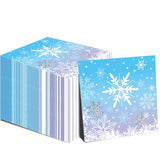 48Pcs Christmas Paper Napkins Snowflake Beverage Napkins Cute Cocktail Napkins Wonderland Party Paper Napkins Snowflake Decorations Winter Decorative Napkin For Xmas, 13X13In