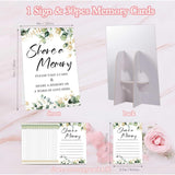 Share A Memory Cards For Celebration Of Life Decorations Ideas - 30 Greenery Memorial Cards And 1 Sign, Guest Book Alternative For Funeral Graduation Wedding Bridal Shower Anniversary Retirement